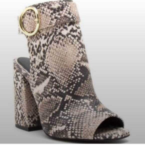 Shoes - Snakeskin Peep Toe Heels-Trend Alert